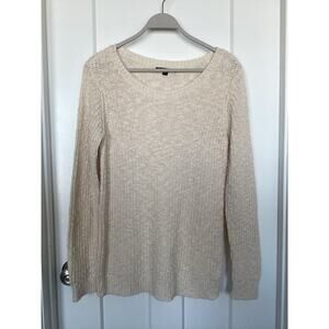 Brandy Melville Women’s Cable Knit Oversized Sweater Pullover Cream One Size